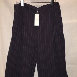 NWT Fun 2 Fun Charcoal Stripe Pants | Wide Leg Striped Pants | Size M